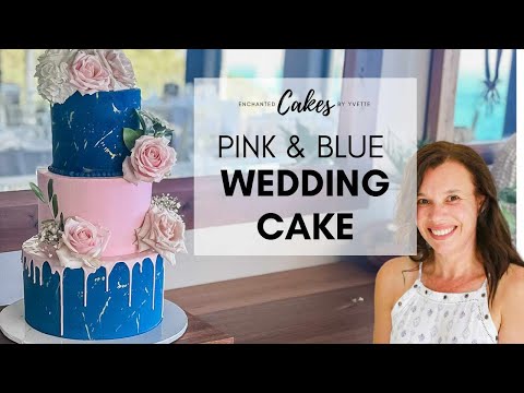Pink & Blue 3 Tier Wedding Cake Perfection