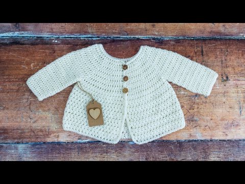 Häkeln Sie Baby Cardigan Muster (Teil EINS dieser EINFACHEN, Schritt für Schritt Anleitung)
