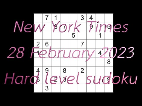 FLUKE WARNING (see comments) Sudoku solution – New York Times sudoku 28 February 2023 Hard level