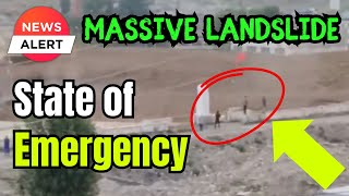Massive landslide forces Evacuations in Tyrnyauz, Russia near Volcano ! Wall Collapses near People !