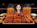 ASMR Chinese Food Mukbang Braised Pork Belly Rice Spicy Noodles Egg Massive Eating Videos 食べ 吃