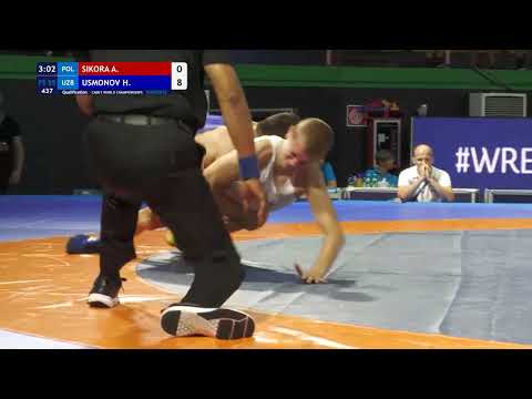 SIKORA A. (POL) VS USMONOV H. (UZB) | FS 55KG | CADET WORLD WRESTLING CHAMPIONSHIP ROMA 2022 |