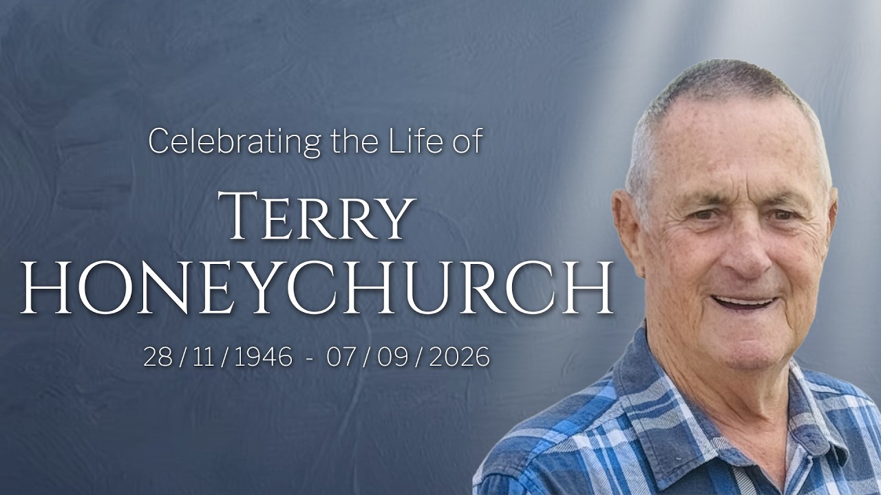 Memorial service livestream thumbnail for Terry Honeychurch