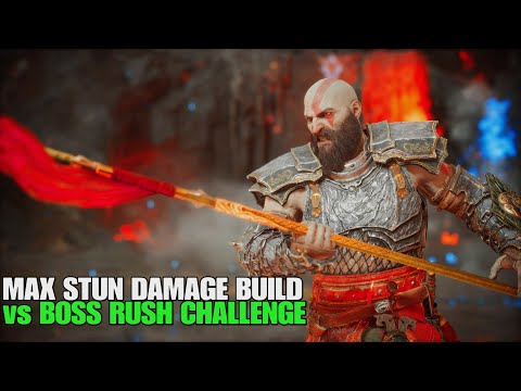 Maximum Stun Damage Build vs Muspelheim Boss Rush Challenge - GMGOW - God of War Ragnarok - PS5