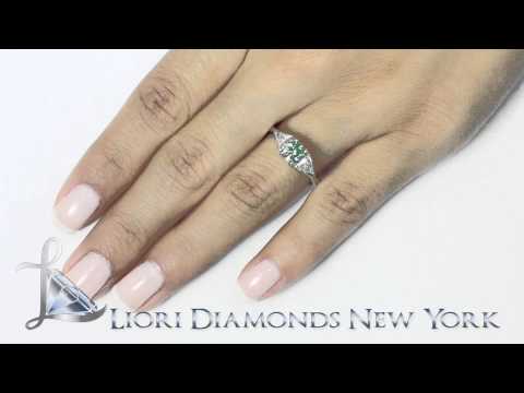 FD-SOLD-013 - 1.55 Carat Three Stone Fancy Blue Natural Diamond Engagement Ring 14k White Gold