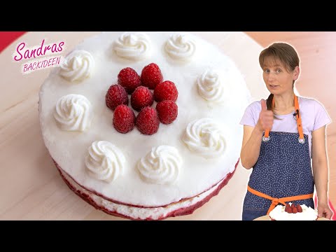 Himbeer-Quark-Sahne-Torte - einfaches Rezept super lecker | Naked Cake mit Himbeeren | Joghurt-Torte