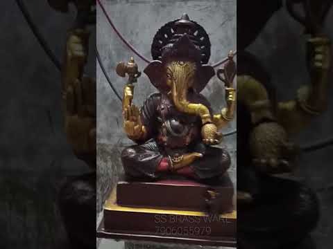 Multicolor Aligarh Brass Ganesha Statue, Size: 21 Inch