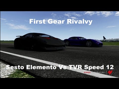 First Gear Rivalry Lamborghini Sesto Elemento Vs TVR Speed 12 (Forza 4)