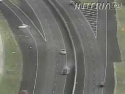 Amerykański Pościg na autostradzie + wypadek Texas