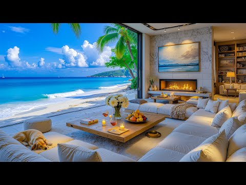 Jazz Instrumentals With Ocean Waves For A Positive Mood - Morning Jazz In A Luxury Beach Lounge