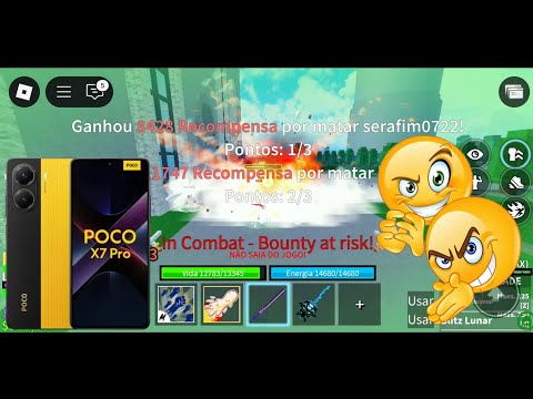 CAÇANDO BOUNTY NO POCO X7 PRO!! | MOBILE | BOUNTY HUNTER | BLOX FRUITS (ROBLOX)