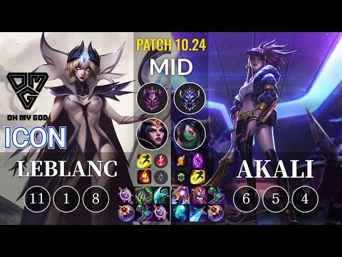 OMG icon LeBlanc vs Akali Mid - KR Patch 10.24