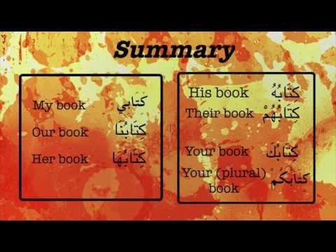 Learn Arabic - كِتَابٌ Usage of possessive pronouns with