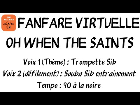 Fanfare virtuelle oh when the saints 90 trompette (entrainement soubassophone, tuba ou euphonium)