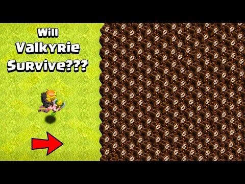 1 Valkyrie Vs Unlimited Skeleton Traps | Clash of Clans | COC Gameplay