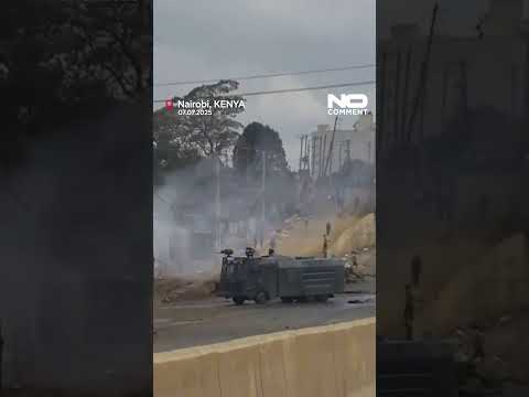 Kenyan police disperse protesters with tear gas in Nairobi #shorts #nocomment