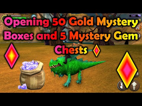 Opening 50 Gold Mystery Boxes and 5 Mystery Gem Chests - School of Dragons