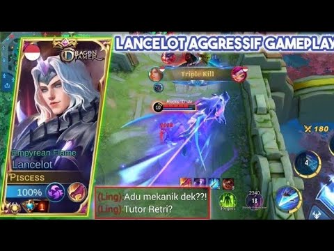 TUTORIAL LANCELOT 2022 AGGRESSIVE ROTATION & BUILD LANCELOT TERSAKIT | TOP GLOBAL LANCELOT -MLBB