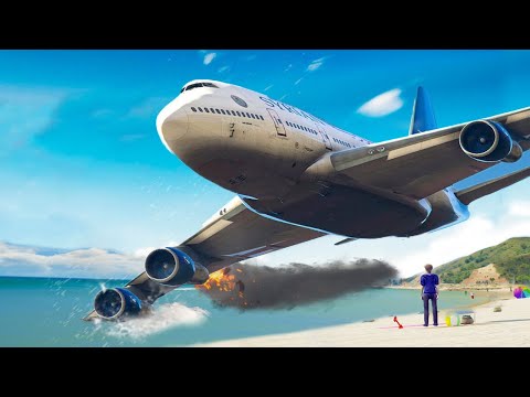 Emergency Landing On Beach After Engine Exploded - Airplane Crashes ! Besiege plane crash #crash