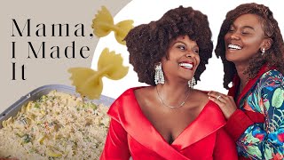 Tabitha Brown and Choyce Brown Share Their Vegan Alfredo Recipe with E