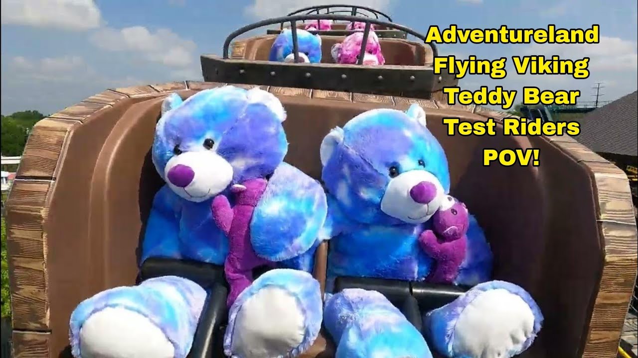 Adventureland Flying Viking Teddy Bear First Test Riders!