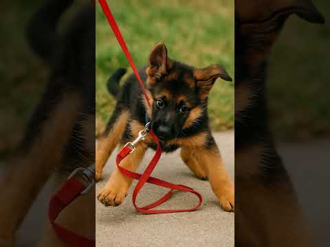 Leash Learning Limbo! German Shepherd Puppy's First Walks! 🚶♀️🐾 Hilarious Struggles! #adorablepuppy