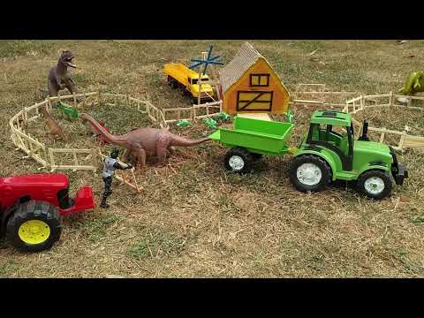 Dinosaur Farm | tractor | truck video for kids