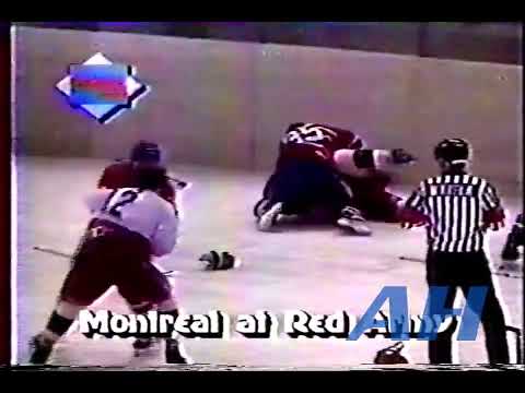 NHL SHC Sep. 18, 1990 CSKA Moscow v Montreal Canadiens (melee) (HL) Mike McPhee v ?