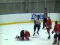 Hockey Player Breaks Stick Over Head