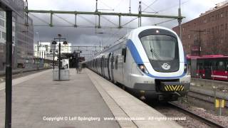 preview picture of video 'SL X60 commuter trains at Sundbybergs station, Stockholm'