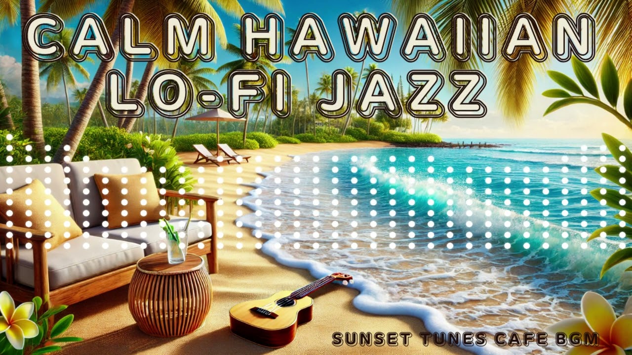Calm Hawaiian Lo-Fi Jazz: Piano BGM for Relaxation and Healing@SunsetTunesCafeBGM-x4g