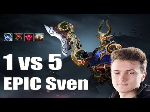 Miracle- Crazy Sven WTF IS THIS DAMAGES 1 v 5 Dota ez Rampage - Dota 2 7.06c