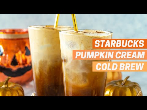 PUMPKIN CREAM COLD BREW with REAL PUMPKIN PUREE | Starbucks copycat recipe