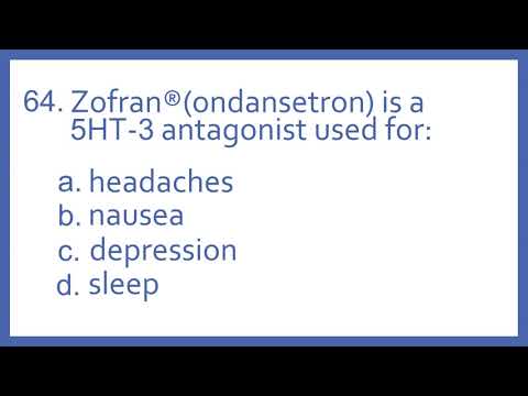 Top 200 Drugs Practice Test Question - Zofran ondansetron is a 5HT 3 antagonist for (PTCB NAPLEX)