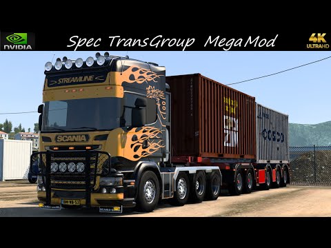 *Scania Spec TransGroup Mega Mod* Container Haul Genova to Florence 8K/PNG Graphics 1.47 ETS2 4K