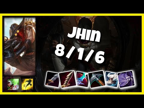 Jhin KOREAN Challenger BOT (8/1/6) Gameplay Replay - Patch 10.23