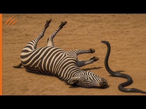 This happened when the zebra was bitten by a black mamba!!!