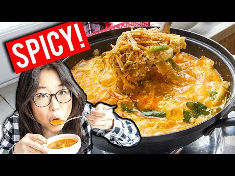 SPICY Korean Tofu Soup Village in Gangneung (ft. Heyitsfeiii)