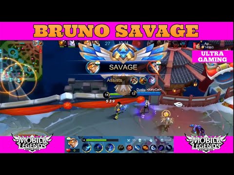 Savage !!! 92% Win Rate | Top 1 Global Bruno By ...Ap... | Mobile Legends~