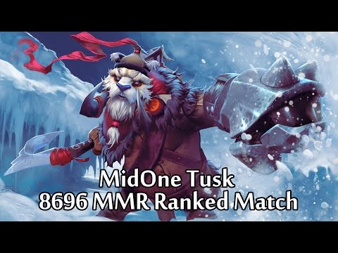 Dota 2 MidOne Tusk 8696 MMR Ranked Match
