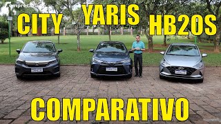 Comparativo: City Sedan x  HB20S x Yaris Sedan