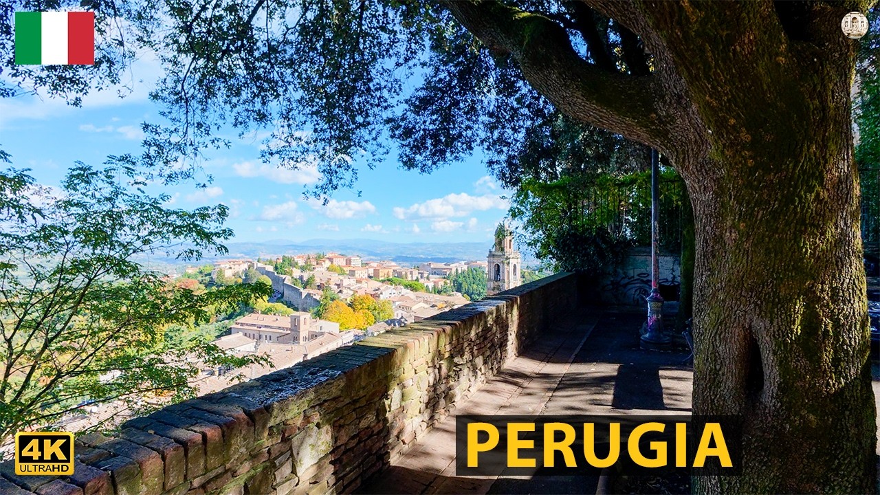 Immersive street-level walking tour through Perugia Corso Vannucci, Italy, showcasing authentic urban landscapes, local architecture, and the vibrant atmosphere of the city's neighborhoods