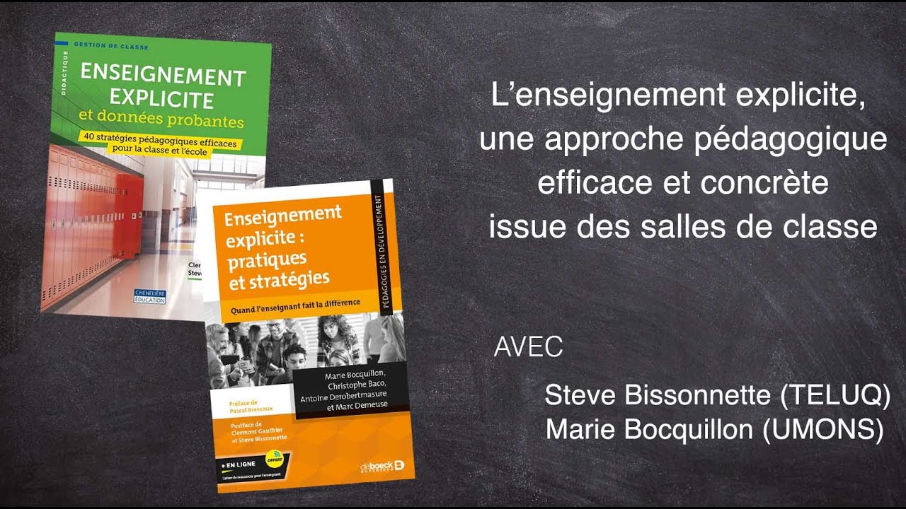 "L’enseignement explicite, une approche pédagogique efficace et concrète issue des salles de classe"