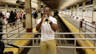 Trumpet player subway 42nd st