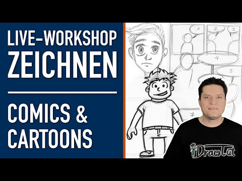 COMICS & CARTOONS ZEICHNEN - Lerne eine eigene Comic-Figur zu entwickeln [🔴 LIVE WORKSHOP #2]