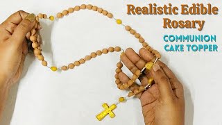 Realistic Edible Rosary | Communion Cake Topper | How to make Fondant Rosary Fondant Topper for Cake