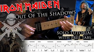 How to play Adrian Smith's solos #43 Out Of The Shadows (with tablatures and backing tracks)