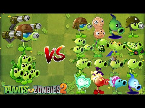 Pvz 2 Gameplay - Gatling Pea & Pea Pod & All Peashooters Level 1 Challenge - Which Plant's Best ?