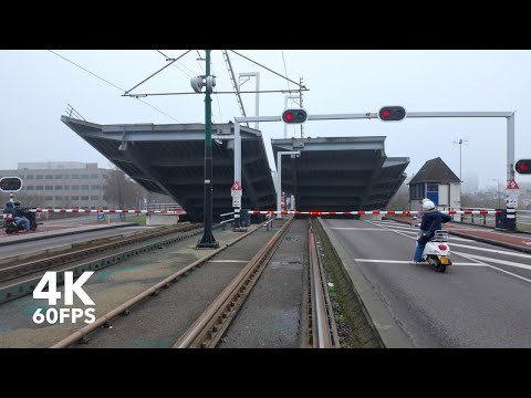 Bridge opening | 🚊 HTM Line 15 | 4K Tram Cabview | 🇳🇱 The Hague | Siemens Avenio