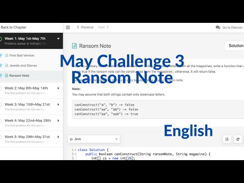 Ransom Note May Leetcoding Challenge Day 3 In Pythoncjava